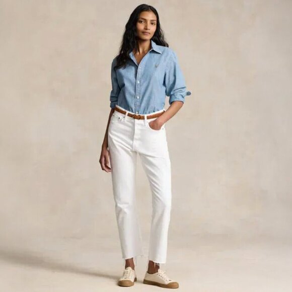 Lauren Ralph Lauren LRL White Crop Jeans - Picture 2 of 9